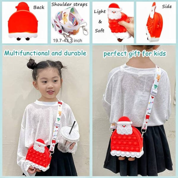 Santa pop it sling bag with accessories - Image 7