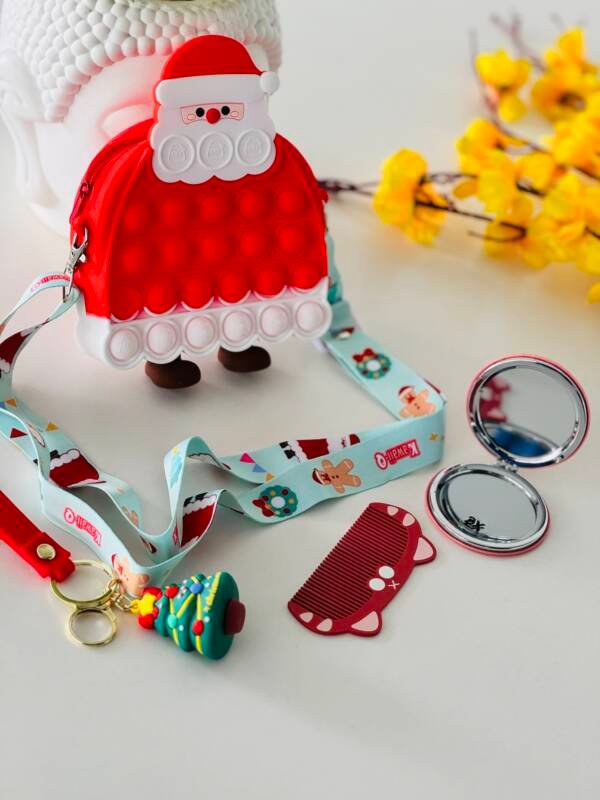 Santa pop it sling bag with accessories