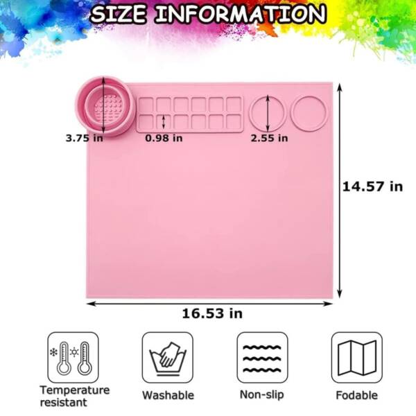 Silicone Painting mat [Pink color] - Image 9